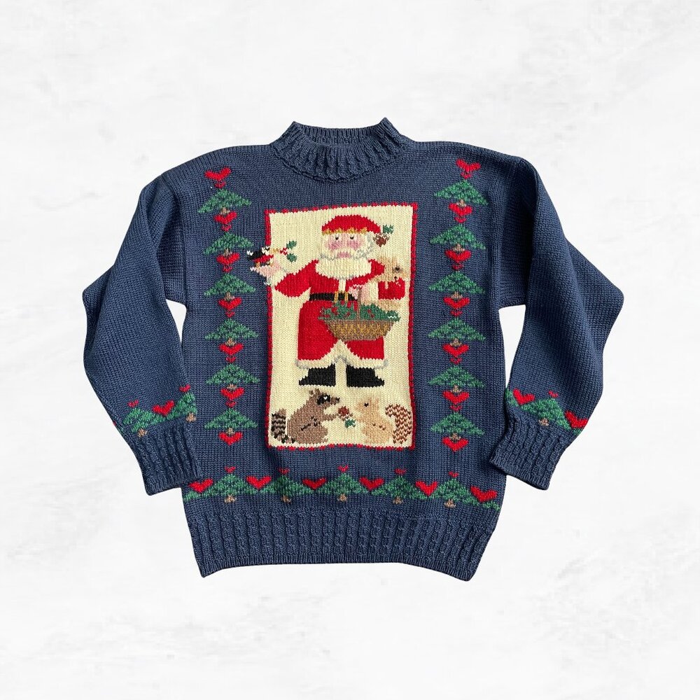 South Wool Hand Knit Santa Sweater